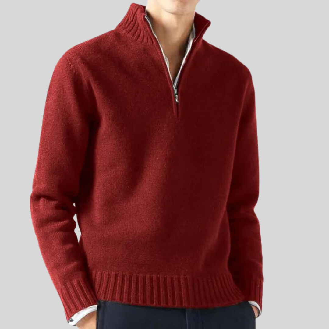 Andreas | Luksuriøs sweater med halv lynlås