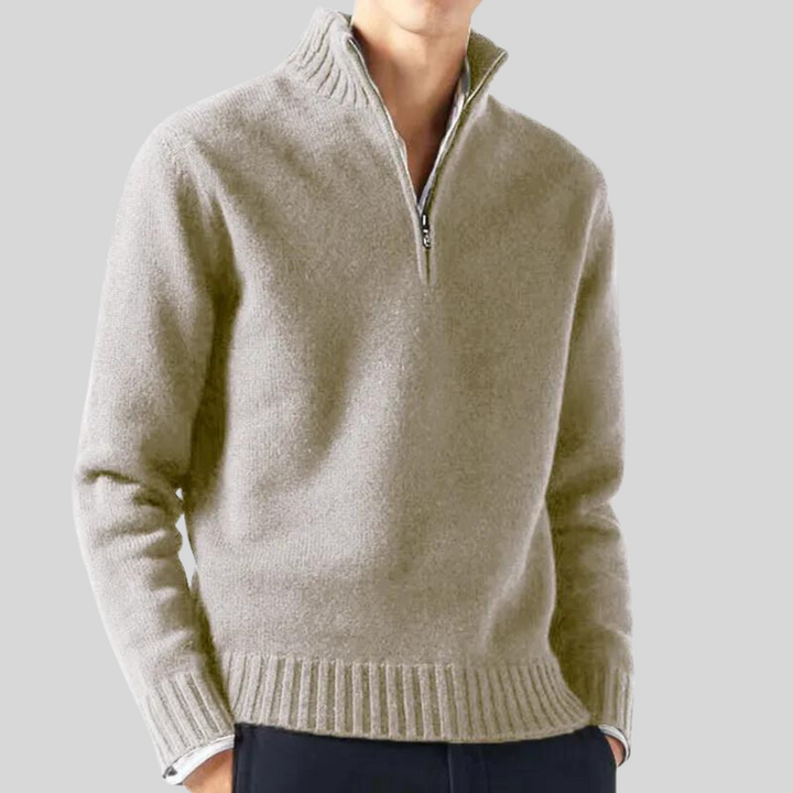 Andreas | Luksuriøs sweater med halv lynlås
