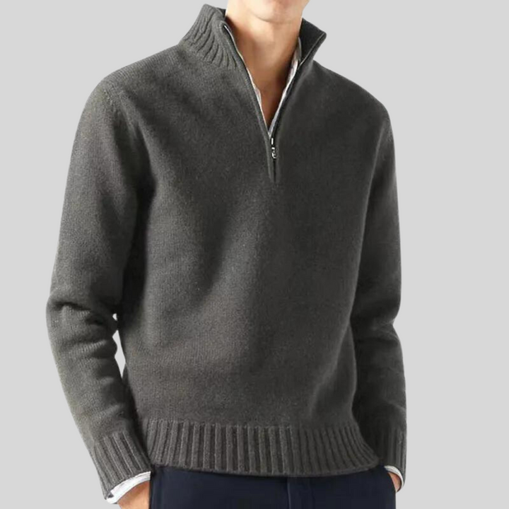 Andreas | Luksuriøs sweater med halv lynlås
