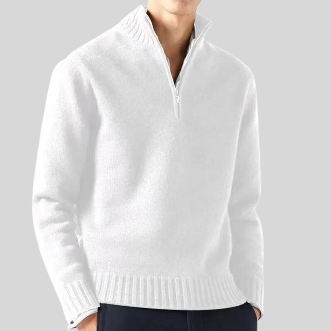Andreas | Luksuriøs sweater med halv lynlås