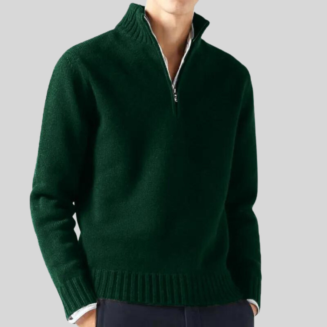 Andreas | Luksuriøs sweater med halv lynlås