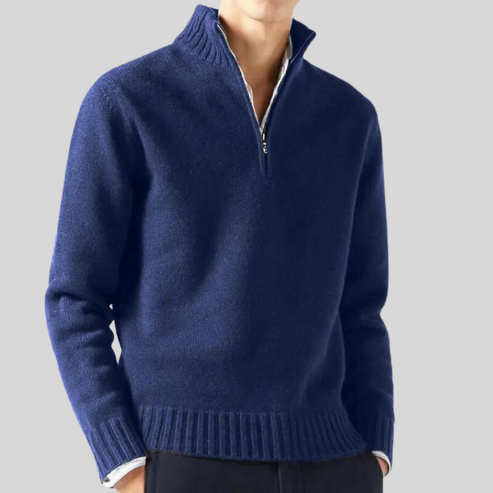 Andreas | Luksuriøs sweater med halv lynlås