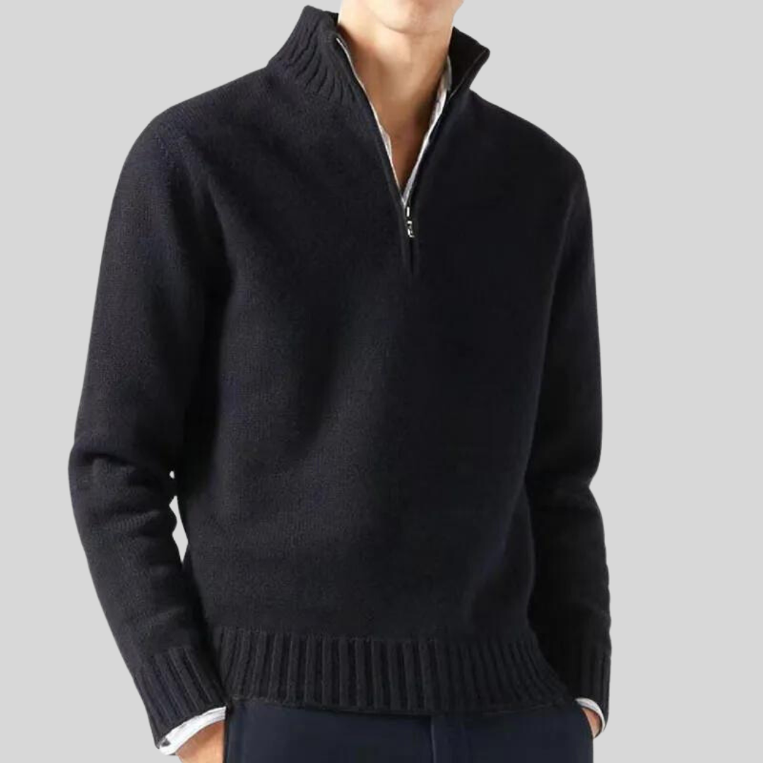 Andreas | Luksuriøs sweater med halv lynlås