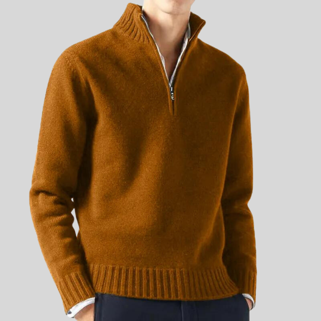 Andreas | Luksuriøs sweater med halv lynlås