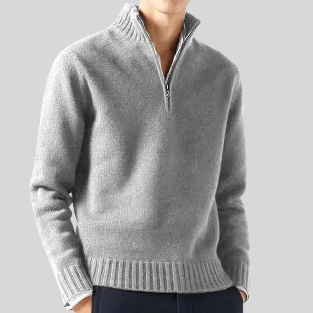 Andreas | Luksuriøs sweater med halv lynlås