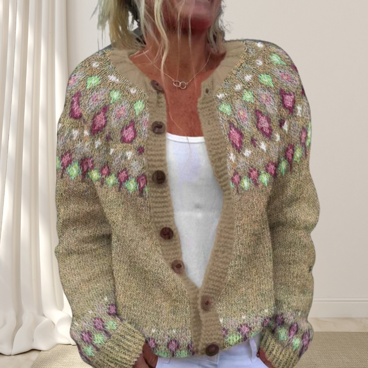 Lara | Los strikket elegant vest med mønster