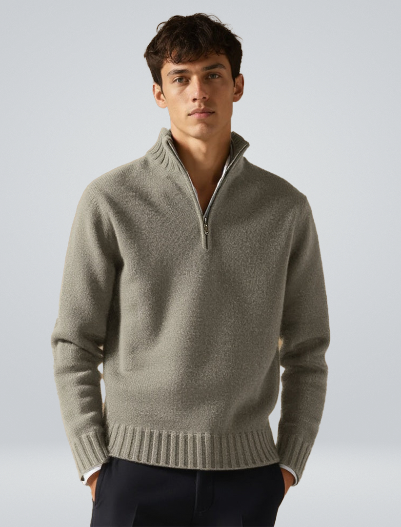 Andreas | Luksuriøs sweater med halv lynlås