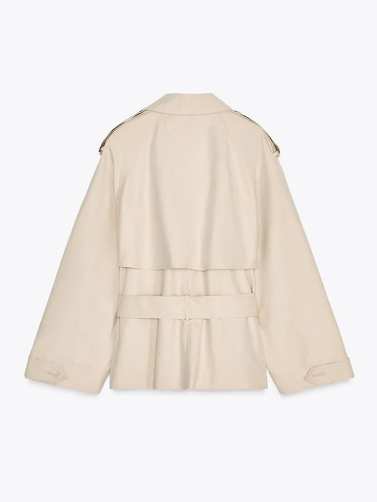 Melody | Kort Trenchcoat med Snøredetaljer