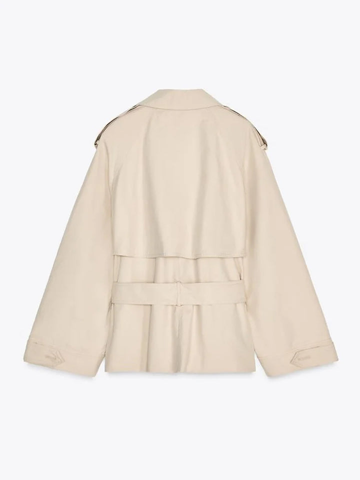 Melody | Kort Trenchcoat med Snøredetaljer
